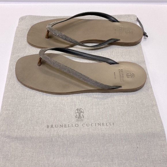 Brunello Cucinelli Shoes - Brunello Cucinelli flat monili thong sandals S. 10.5